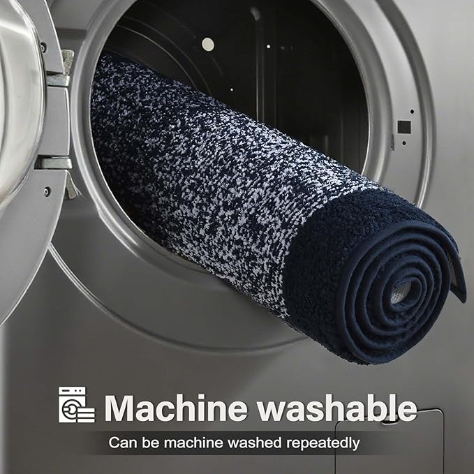 70x24 Long Bathroom Rugs Washable Non Slip, Dark Blue Bath Mat for Bathroom Floor Tub, Soft Absorbent Quick Dry Mats for Shower, Bathtub,Home Decor
