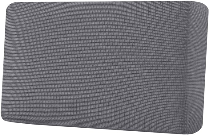 H.VERSAILTEX Super Stretch Individual Seat Cushion Covers Sofa Covers Couch Cushion Covers Slipcover Sets Thick Jacquard Textured Twill Fabric (1 Piece Loveseat Cushion Cover, Grey)