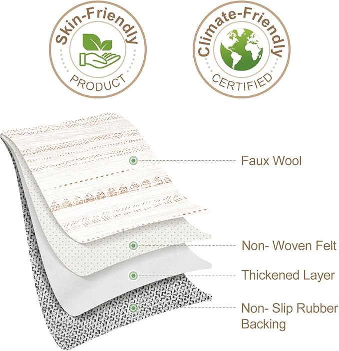 Nakagishi 7x10 Area Rug Living Room: Washable Boho Large Neutral Soft Farmhouse Modern Rugs Stain Resistant Moroccan Non-Slip Indoor Floor Carpet for Bedroom Nursery Kids Playroom Office Dining Room