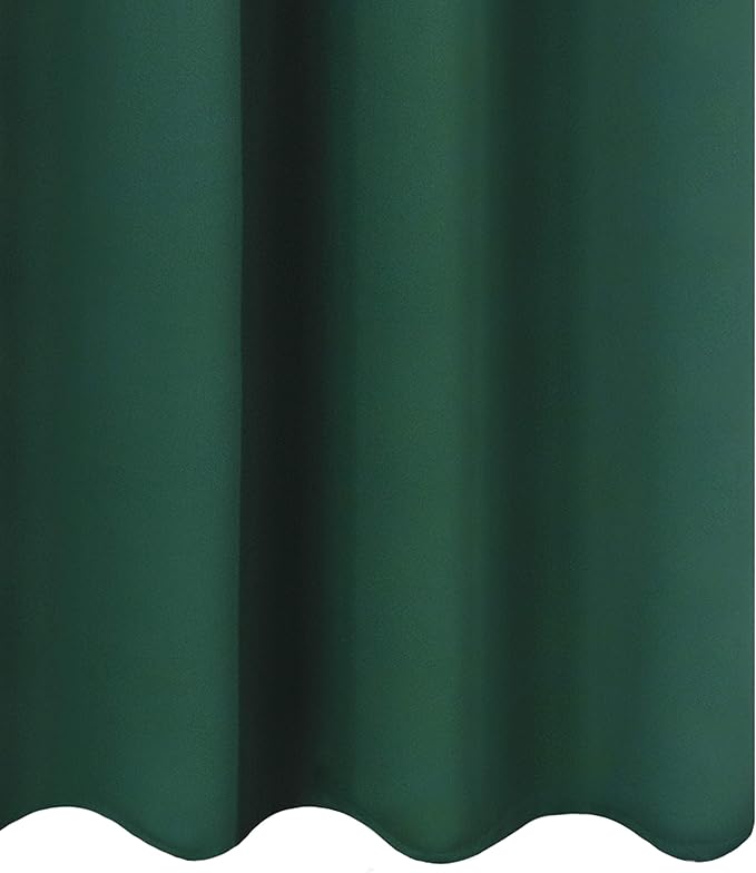 LEMOMO Dark Green Blackout Curtains 66 x 63 Inch Length/Set of 2 Curtain Panels/Thermal Insulated Room Darkening Blackout Curtains for Bedroom