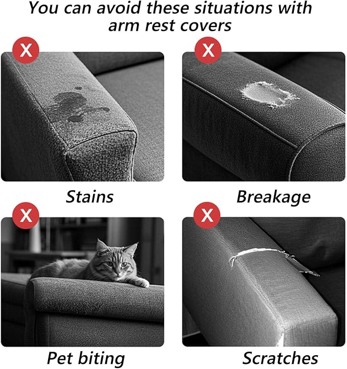 Soothing Home Sofa Covers, Sofa Hero Covers, Wear-Resistant Universal Couch Covers Washable Stretch Sectional Couch Cushion Covers (Beige,Arm Rest Covers 2pcs)