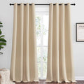 NICETOWN Bedroom Room Darkening Curtains, Biscotti Beige, 1 Pair, 55 inches by 108 Inch, Triple Weave Microfiber Grommet Top Thermal Insulated Solid Darkening Panels/Drapes for Kid's Room