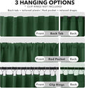 Deconovo Short Blackout Curtains for Small Windows Thermal Insulated Rod Pocket and Back Tab Curtains 42Wx45L Inch Dark Forest 2 Panels