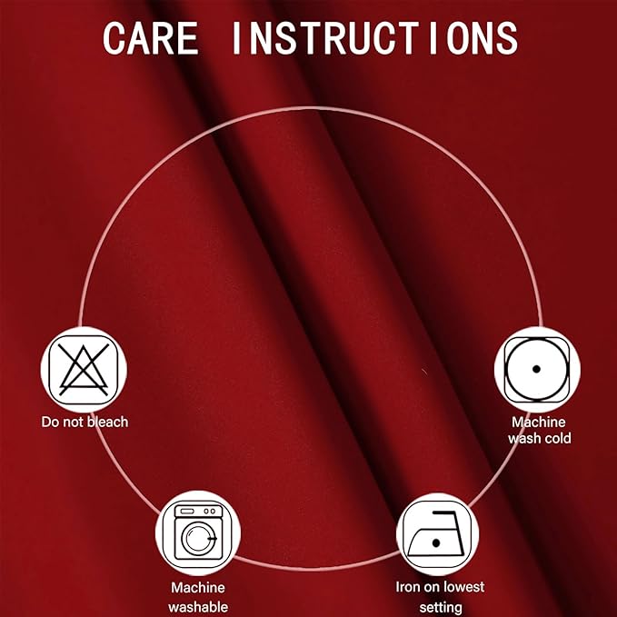 LEMOMO Blackout Curtains 52 x 90 Inch Long Red Curtains Set of 2 Panels Room Darkening Curtains for Bedroom and Living Room