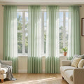 MIULEE Sage Green Sheer Curtains 84 Inches Long, 4 Panels Set, Light Filtering Rod Pocket Voile Drapes Window Treatments, Semi Transparent Airy Fabric for Bedroom and Living Room, 54 x 84 Inches