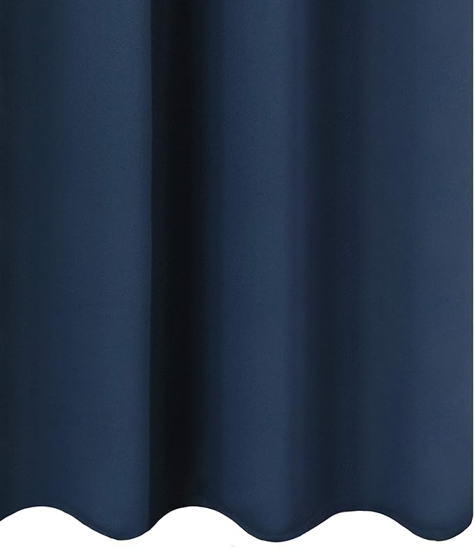 LEMOMO Blackout Curtains 66 x 95 inch/Navy Blue Curtains Set of 2 Panels/Thermal Insulated Room Darkening Bedroom Curtains