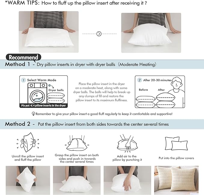 MIULEE Throw Pillow Insert Premium Pillow Stuffer Sham Rectangle for Decorative Cushion Bed Couch Sofa 16x20 Inch