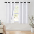 NICETOWN 100% Blackout Window Curtain Panels 45" Length, Set of 2, Snow White, 42 inches Wide, Thermal Insulated Drapes for Kitchen