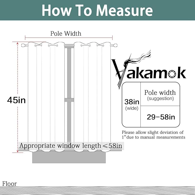 Yakamok Room Darkening Drapes Blackout Curtains Thermal Insulated Grommet Curtain Panels for Bedroom, 38W x 45L, Dark Grey, 2 Panels