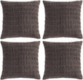 Fancy Homi 4 Packs Boho Dark Brown Decorative Throw Pillow Covers 18x18 Inch for Living Room Couch Bed Sofa, Rustic Modern Farmhouse Home Decor, Soft Plush Corduroy Cute Square Cushion Case 45x45 cm