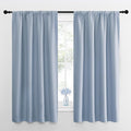 NICETOWN Window Curtains for Bedroom, Vintage Blue, 2 Panels, W42 x L48 -Inch, Home Decoration Thermal Insulated Rod Pocket Blackout Blinds & Drapes for Small Windows
