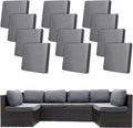 12Pcs Stretch Patio Cushion Covers,Outdoor Couch Covers Replacement,Outdoor Couch & Sofa Slipcovers,for Patio Furniture Cushion Covers,Washable Reusable urniture Protector(Grey,Cover Only)