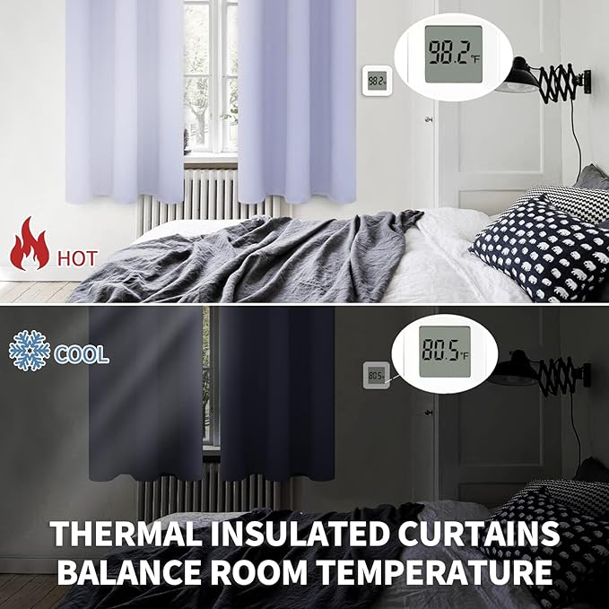 BGment Blackout Curtains - Grommet Thermal Insulated Room Darkening Bedroom and Living Room Curtains, Set of 2 Panels (70 x 84 Inch, Lavander)