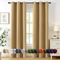 MIULEE Gold Blackout Curtains for Bedroom Living Room 84 Inches Long 2 Panels, Thermal Insulated Room Darkening Drapes Solid Grommet Noise Reduction Light Blocking Window Treatments 40x84 Inch