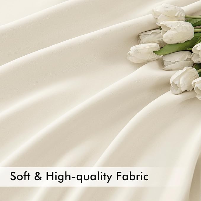 MIULEE Birch Back Tab Blackout Curtains 84 Inch Length 2 Panels Set for Living Room Bedroom Privacy, Rod Pocket/Pinch Pleat Thermal Insulated Room Darkening Pleated Light Blocking Drapes