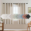 H.VERSAILTEX Luxurious Natural Linen Curtains - 2 Pieces - Total Size 104 Inch Wide (52 Inch Each Panel) - Light Filtering Solid Drapes for Window Grommet Top (Set of 2, 52 by 63Inch, Angora)
