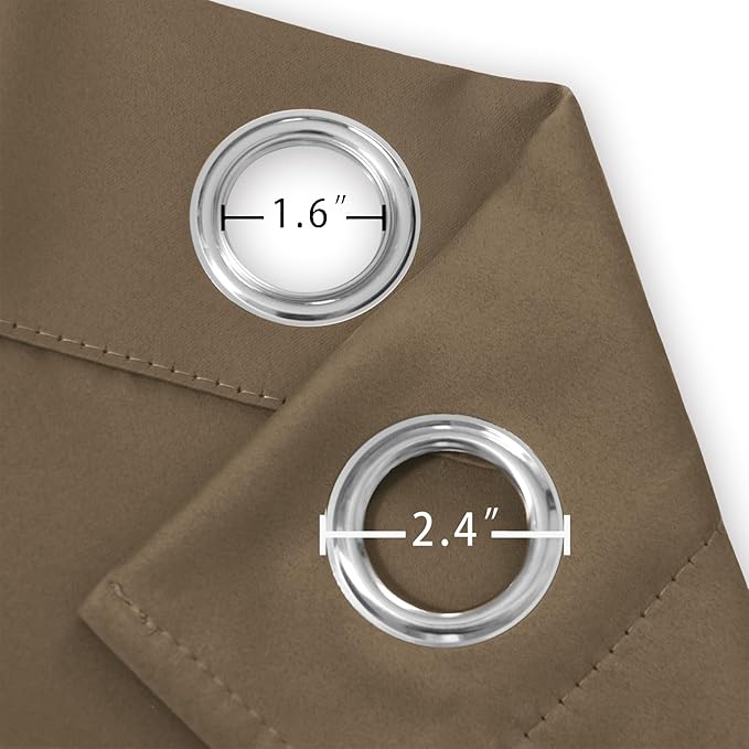 LEMOMO Blackout Curtains 66 x 84 inch/Brown Curtains Set of 2 Panels/Thermal Insulated Room Darkening Bedroom Curtains