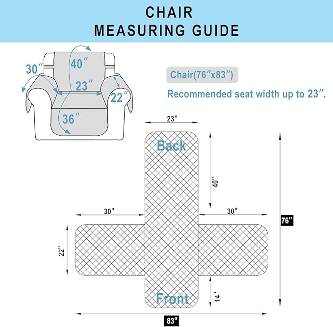 Recliner Chair Covers Reversible Sofa Couch Cover for Pets Lazy Boy Furniture Protector(23''Chair,Chocolate/Beige)