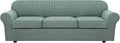 H.VERSAILTEX 4 Piece Stretch Sofa Covers for 3 Cushion Couch Covers for Living Room Furniture Slipcovers (Base Cover Plus 3 Seat Cushion Covers) Upgraded Thicker Jacquard Fabric (XL Sofa, Sage)