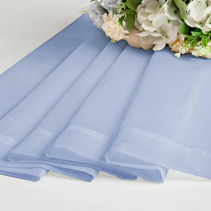 OWENIE Sheer Curtains 96 inches Long 2 Panels Set for Living Room/Bedroom, Rod Pocket Voile Sheer Panel Drapes, Airy Soft Fabric Window Treatments, 2pcs, Each 42" W x 96" L, Demin