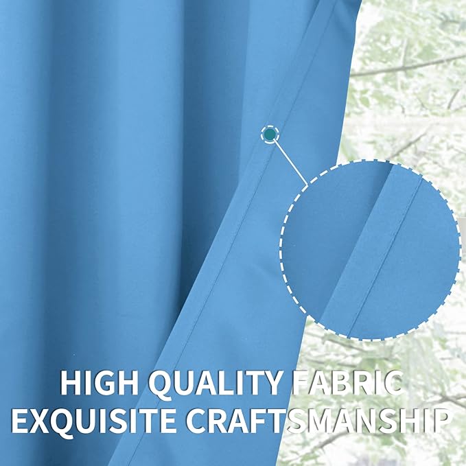 BGment Room Darkening Curtains 63 Inches Long - Grommet Thermal Insulated Drapes Window Treatment Curtains for Bedroom, 2 Panels, 52 x 63 Inch, Sky Blue