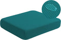 Water Repellent Sofa Cushion Covers, Stretch Sofa Seat Slipcover Furniture Protector for Sofa Pets with Elastic Bottom (Large, Dark Teal)