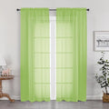 OWENIE Sheer Lime Curtains for Bedroom Living Room 78 Inches Long 2 Panels Set, Soft Solid Light Filtering Sheer Curtain Rod Pocket Clear Drapes for Window Sliding Door, Lime, Each 42 x 78 Inch