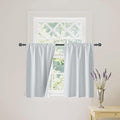 RYB HOME White 100% Blackout Curtains, Short Thermal Insulated Heat & UV Blocking Total Room Darkening Privacy Drapes for Small Window, Width 29 by Length 30, White, 2 Panels