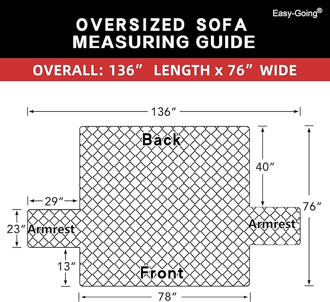 Easy-Going Reversible Oversized Couch Cover for 3 Cushion Couch Sofa Cover for Dogs Water Resistant Furniture Protector Cover with Foam Sticks for Pet Cat (Oversized Sofa, Navy/Navy)