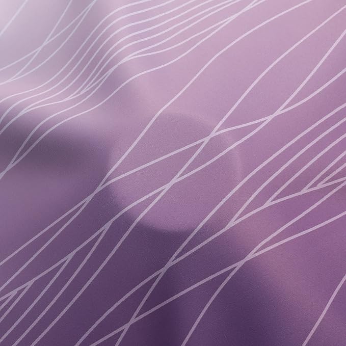 Estelar Textiler Ombre Blackout Curtains 102 Inches Long 2 Panels Set, Purple and Greyish White Thermal Insulated Drapes for Bedroom, Full Room Darkening Grommet Curtains for Living Room, 52Wx102L