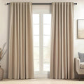 Topfinel 105 Inch Long Curtains for Living Room Custom,Sun Blocking Elegant Internet Farmhouse Curtains Burg for Bedroom Aesthetic Thermal Blackout Drapes Fabric Thick 2panels Back Tab Hooks Pleated