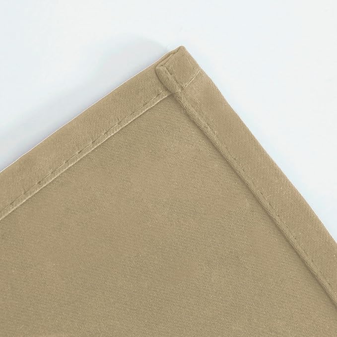 LEMOMO Beige Thermal Blackout Curtains/42 x 72 Inch/Set of 2 Panels Room Darkening Curtains for Bedroom