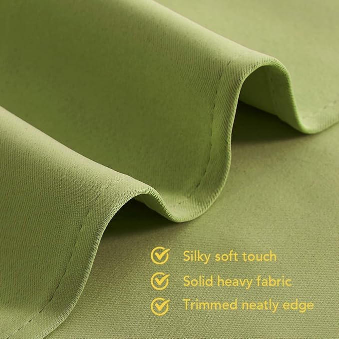 NICETOWN Blackout Window Curtains 80 inch Long, 2 Panels, 34 inch, Fresh Green, Grommet Top Room Darkening Thermal Insulated Solid Vertical Drapes for Bedroom/Kid Room