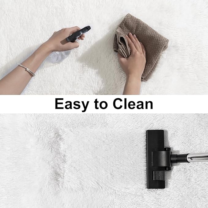 Ultra Soft Runner Rugs for Bedroom Hallways with Upgraded Non-Slip Rubber Backing & Thick Memory Sponge, 2x8 Feet Fluffy Shag Throw Area Rug for Bedside Dorm Cream