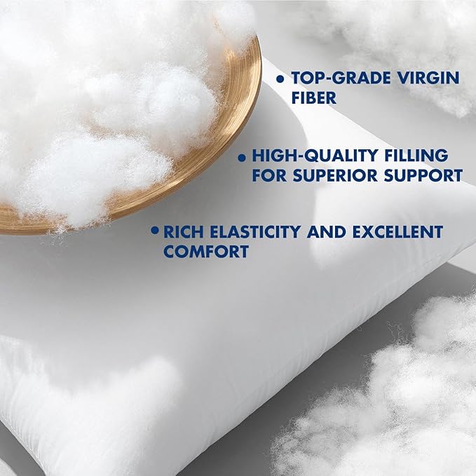 MIULEE 20x20 Pillow Inserts with Cotton Cover,Set of 4 100% Virgin Microfiber Throw Pillows for Couch Sofa and Bed