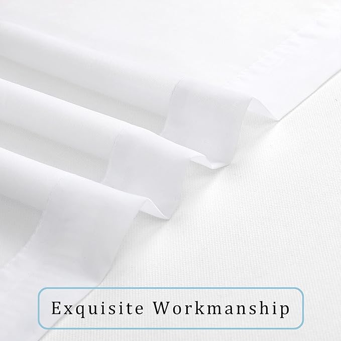 OWENIE White Sheer Curtains 96 Inches Long, Elegant Sheer Curtains for Bedroom, Window Voile Sheer Curtain Panels/Drapes/Treatment for Living Room, 2Pcs, Each 42" W x 96" L