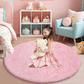 yulidayang Pink Fluffy Round Area Rugs for Bedroom,3ft Shag Circle Area Rugs for Girls Room,Non Slip Fuzzy Plush Rug for Kids Room Living Room and Dorm Home Decor Rug