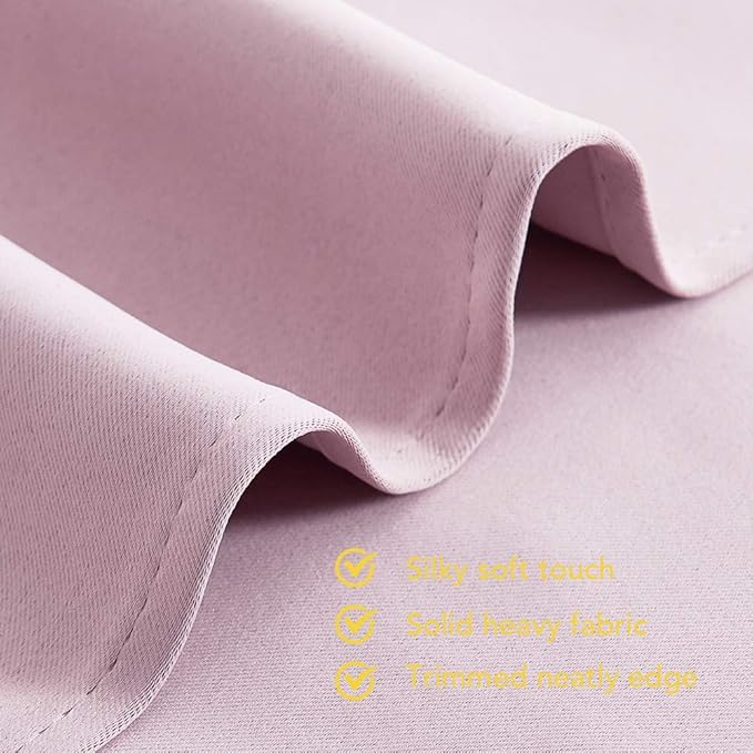 NICETOWN Room Darkening Curtains for Girls Room, Nursery Essential Thermal Insulated Blackout Draperies/Drapes (Baby Pink=Lavender Pink, 1 Pair, 42 x 72 Inch)