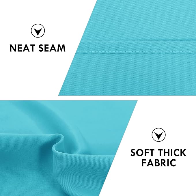 DWCN Blackout Curtains for Bedroom – Thermal Insulated Energy Saving Drapes for Living Room, Turquoise, W 38 x L 84 Inch, Set of 2 Rod Pocket Curtain Panels