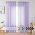 Simplebrand Lavender Sheer Curtains 84 Inches Long, Light Filtering Rod Pocket Solid Color Window Sheer Curtain Panels, Elegant Curtains & Drapes for Living Room, Bedroom 2 Panels (42" W x 84" L)