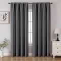 CUCRAF Light Grey Blackout Curtains 108 inch Length 2 Panels Set, Rod Pocket Room Darkening Drapes for Bedroom Living Room, Insulated Thermal Light Blocking Window Curtain (W52 x L108 Inch)