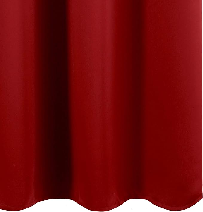 LEMOMO Red Blackout Curtains 34 x 84 Inch Length/Set of 2 Curtain Panels/Thermal Insulated Room Darkening Blackout Curtains for Bedroom