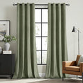 MIULEE Velvet Curtains Sage Green Elegant Grommet Curtains Thermal Insulated Soundproof Room Darkening Curtains/Drapes for Classical Living Room Bedroom Decor 52 x 63 Inch Set of 2