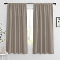 RYB HOME Blackout Curtains for Bedroom Living Room 63 inches Long, Thermal Insulated Privacy Rod Pocket Drapes for Nursery Office Home Theater, Width 42 by Length 63, Sand, 2 Panels