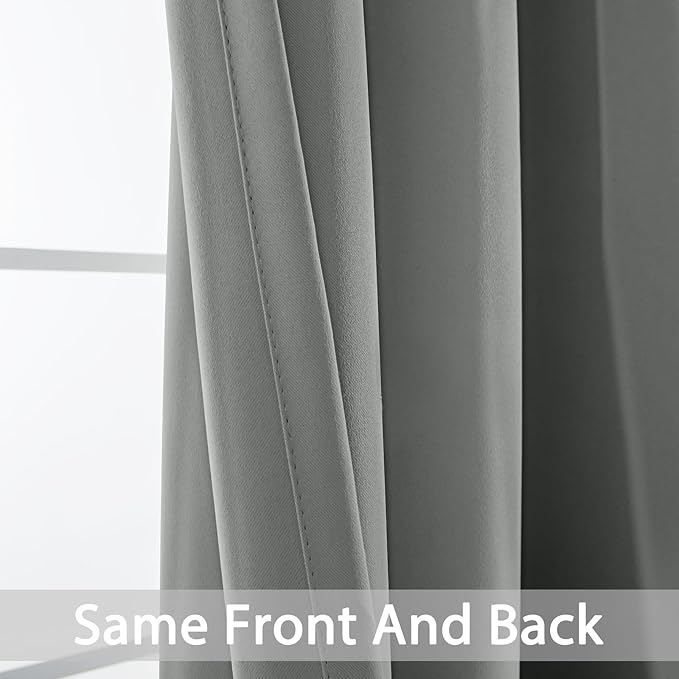 Yakamok Dove Grey Room Darking 84 Inch Length 2 Panel Sets for Livingroom Dining Room Darkening Thermal Insulated Bay Window Hotel Modern Elegant Black Out Sunblock Curtins/Bedroom,38 x 84 Inches