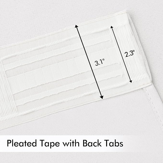 MIULEE Pure White Back Tab Blackout Curtains 120 Inch Long 2 Panels Set for Bedroom, Rod Pocket/Pinch Pleated Extra Long Thermal Insulated Living Room Darkening Light Blocking 10FT Drapes