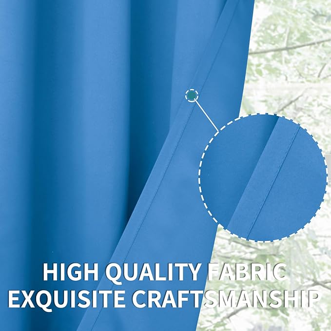 BGment Room Darkening Curtains 72 Inches Long - Grommet Thermal Insulated Drapes Window Treatment Curtains for Bedroom, 2 Panels, 52 x 72 Inch, Classic Blue