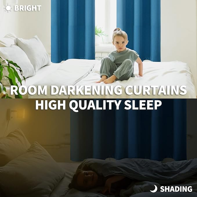 BGment Blackout Curtains - Grommet Thermal Insulated Room Darkening Bedroom and Living Room Curtains, Set of 2 Panels (42 x 72 Inch, Steel Blue)