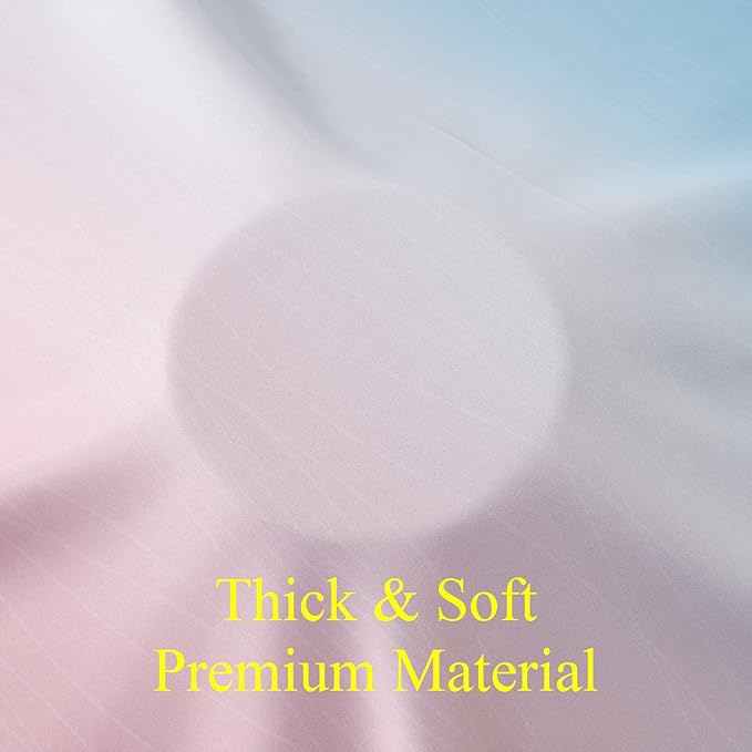 Estelar Textiler Pink and Blue Ombre Blackout Curtains 96 Inches Long, Full Room Darkening Grommet Curtains for Bedroom, Thermal Insulated Gradient Drapes for Living Room,52x96 Inch, 2 Panels