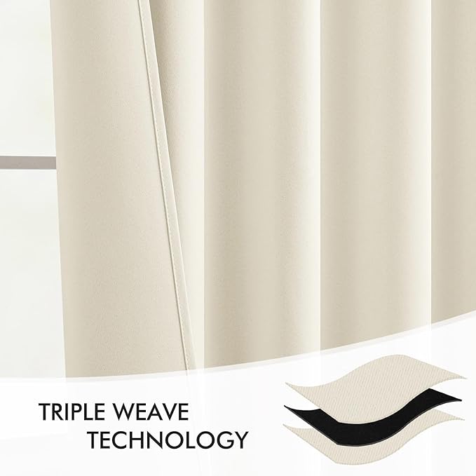 MIULEE Birch Back Tab Blackout Curtains 120 Inch Long 2 Panels Set for Bedroom, Rod Pocket/Pinch Pleated Extra Long Thermal Insulated Living Room Darkening Light Blocking 10FT Drapes